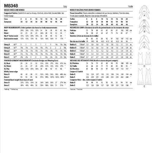 MCCALL'S - M8348-D5 - ROBE ET BOLÉROS POUR FEMMES - 12-20