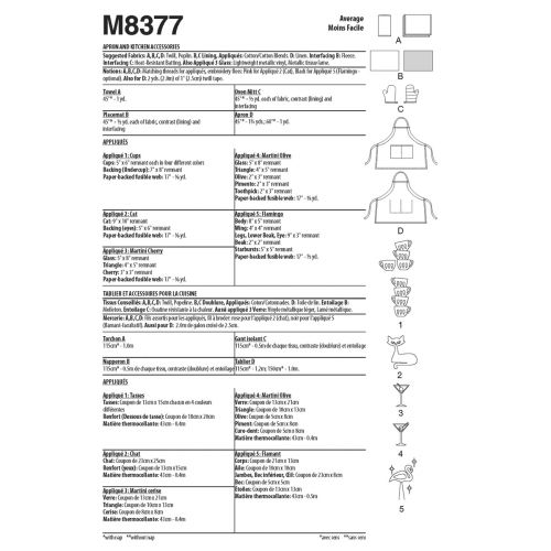 M8377 - TABLIER ET ACCESSOIRES DE CUISINE