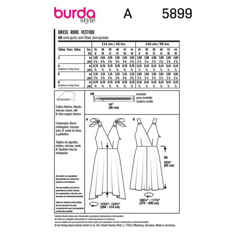 BURDA - 5899 - ROBE POUR FEMMES