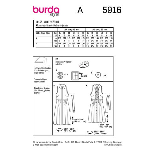BURDA - 5916 - ROBE POUR FEMMES
