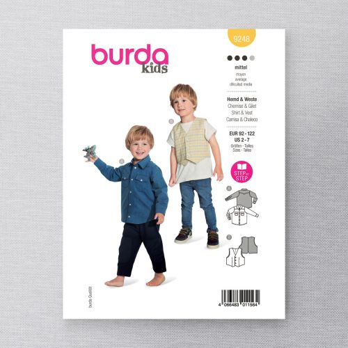 BURDA - 9248 - CHEMISE & GILET POUR ENFANTS