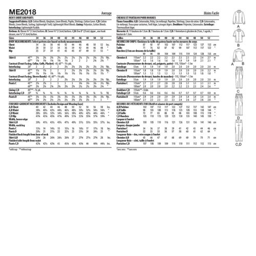 KNOW ME - ME2018 - CHEMISE ET PANTALON POUR HOMMES