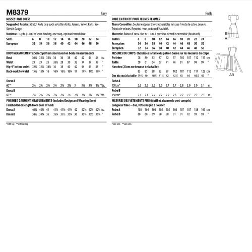MCCALL'S - M8379 ROBE EN TRICOT POUR FEMMES
