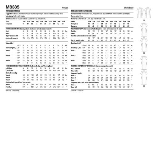 MCCALL'S - M8385 ROBE CHEMISIER POUR FEMMES