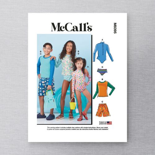 MCCALL'S - M8395 RASH GUARD, HAUT, SHORT ET MAILLOT POUR FILLE