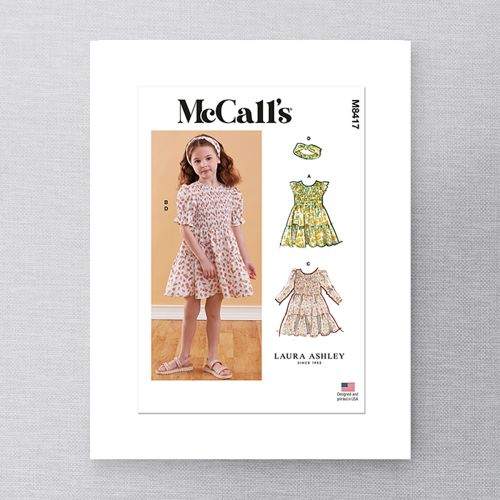 MCCALL'S - M8417 ROBE AVEC VARIATIONS DE MANCHES ET BANDEAU DE TÊTE POUR ENFANTS