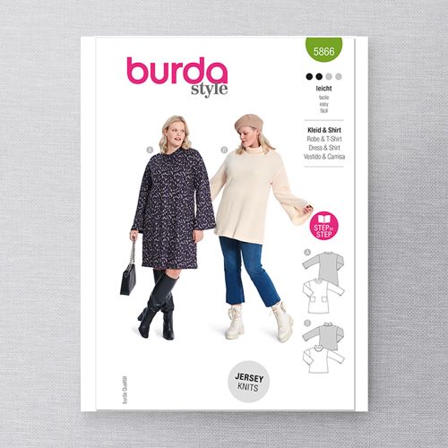 BURDA - 5866 - ROBE & T-SHIRT POUR FEMMES