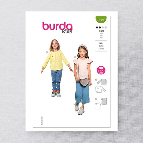 BURDA - 9227  T-SHIRT POUR FILLES