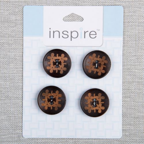 BOUTON INSPIRE - 25 MM 2 TROUS BOIS - ENS4
