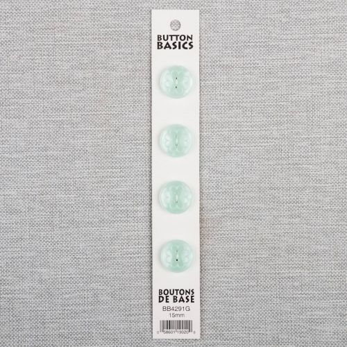 BOUTON BASICS - 15 MM 2 TROUS VERT PALE - ENS4