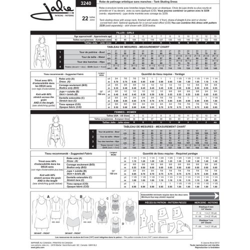 JALIE 3240 - ROBE DE PATINAGE SANS MANCHES