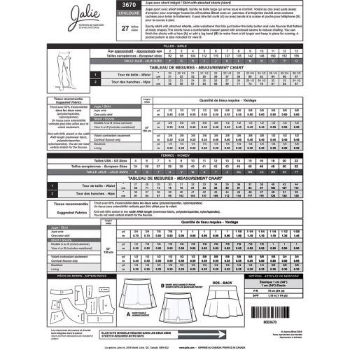 JALIE 3670 - JUPE AVEC SHORT INTÉGRÉ LOULOUXE