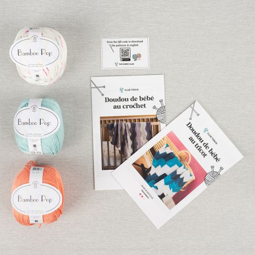 KIT DE DOUDOU POUR BÉBÉ AU TRICOT/CROCHET - PASTEL