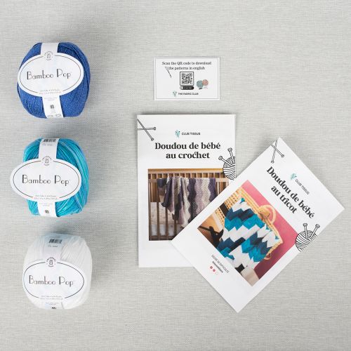 KIT DE DOUDOU POUR BÉBÉ AU TRICOT/CROCHET - BLEU