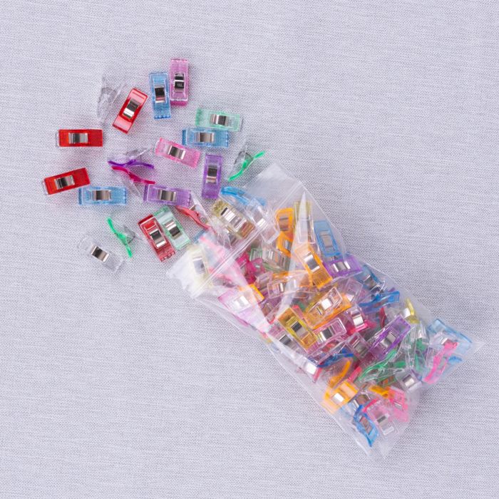 Lot de 20 Pinces en Plastique Transparent Multicolore pour couture